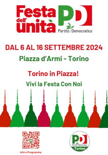 Festa dell’Unità di Torino 2024, la partecipazione Cisl ai dibattiti che si svolgono dal 6 al 18 settembre in piazza D’Armi